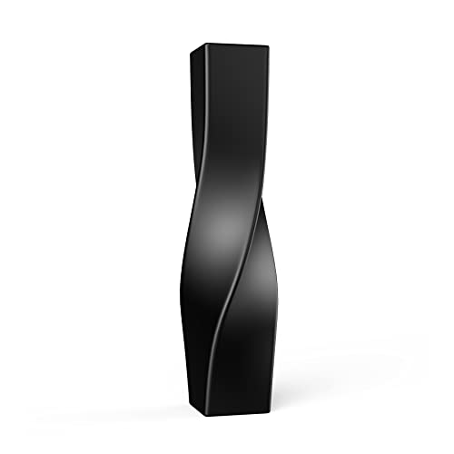 Tall Vase On Floor, 16.34" Twisted Geometric Flower Vase for Home, Living Room, Flower Centerpieces, Shelf, Table, Decor, Creative Unique Decorative Vases - color: Black, size: 16.34 IN