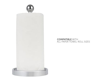 Ivilon Countertop Paper Towel Holder - Modern Sleek Ball Minimalist Design - Color Chrome - color: Chrome