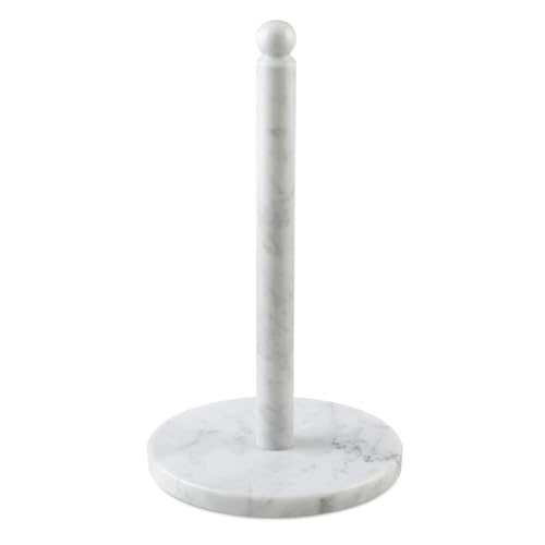 Italian Marble Paper Towel Holder Countertop, Carrara Stone Paper Towel Holder Stand for Kitchen Storage, for Standard or Jumbo-Sized Rolls(Bianco Carrara)
