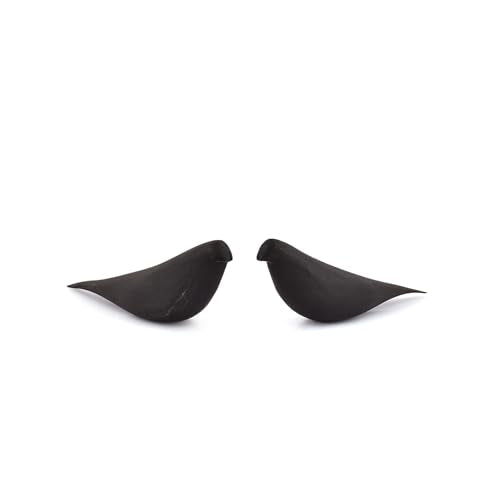 Statues Black Acacia Wood Bird Set of 2 Decorative Sculptures for Home Décor, Modern Black Bird Ornaments for Living Room, Office (8.25'' X 2.5'' X 3.25'')