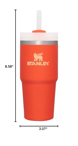 STANLEY Quencher H2.0 Flow State Tumbler, 14 oz, Tigerlily | Straw and 3-Position Lid | Cup Holder Compatible for Travel | Insulated Stainless Steel Cup | BPA-Free - color: Tigerlily, style: Classic