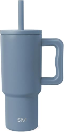 Simple Modern Kids 24 oz Tumbler with Handle and Silicone Straw Lid | Spill Proof and Leak Resistant,Reusable Stainless Steel Bottle, Gift for Kids Boys Girls | Trek Collection, Blue Dune (Pack of 12) - color: -Blue Dune, size: 24 Ounces (Pack of 12)