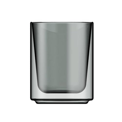 Terra Kaffe Fog Mezzo 8 oz Double-Walled Coffee Glass – Borosilicate Thermal Insulated Stackable Cappuccino & Latte Cup, Heat-Resistant Clear Glassware - color: Fog, size: 8 Ounces