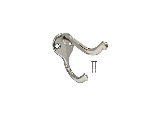Coat Hat Hook, Heavy Duty for Wall Hanging, Zinc Die Cast, Satin Nickel, Made in Taiwan, 12 Pack - color: Heavy-Satin NKL, size: 12 Pack