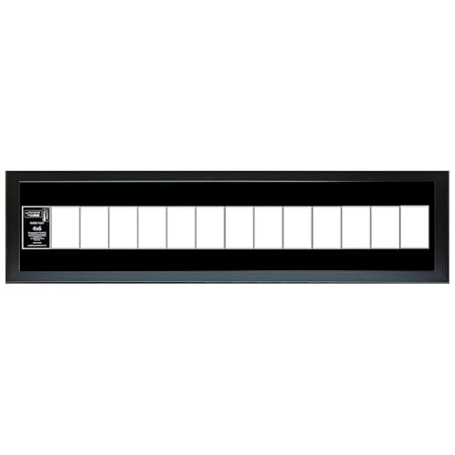 Creative Letter Art 4” x 6” Multiple Opening Picture Frame Collage with 14 holes, Manhattan Black Frame with 10 x 44-inch Black Mat, Crystal Clear Acrylic, Photo Collage for Wall, 14 Openings - color: opening 14, size: Black w/10" Black Mat