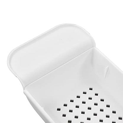Expandable Bathtub Caddy Tray, PP Material, Adjustable Length, Ideal for Relaxing Baths and Organizing Toiletries (White) - color: White