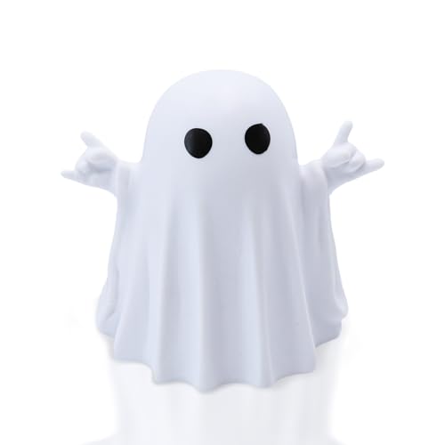 Halloween Ghost Figurine Halloween Desk Ornaments Funny Gestures Spooky Ghost Statue Cartoon Cute Mini Resin Spooky Ornaments for Holiday Home and Office Decorations - color: Funny Gestures