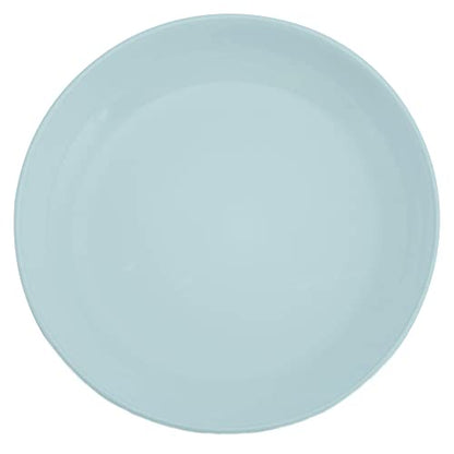 Elanze Designs Bistro Glossy Ceramic 8.5 inch Shallow Pasta Dinner Bowls Set of 4 - Perfect for Everyday uses from Italian Style Pasta to Caesar Salad, and Ramen to Pho, Ice Blue - color: Ice Blue, style: 8.5 inch Dinner
