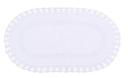 Home Weavers Hampton Crochet Reversible Bathmat 100% Cotton Bathroom Rugs Set, Washable Rug, Extra Soft and Absorbent Bath Rug, Kitchen Mat, Bath Mat Set, Mat Non Slip, 21"x34" Rectangle, White - color: White, size: 1'9" x 2'10" (Oval)