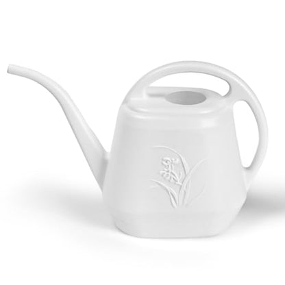 ZXJ Plant Watering Can - for Indoor and Outdoor Home Garden Plants - with Long Spout - White - 1/2 Gallon - color: White