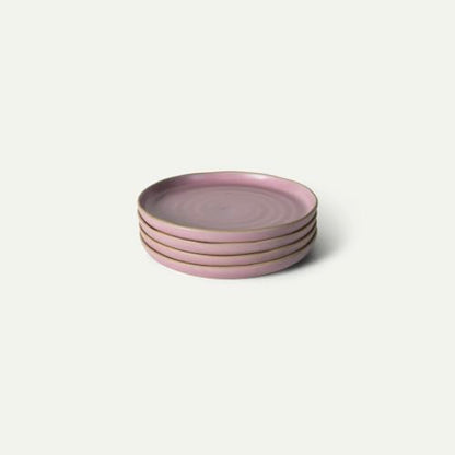 MORA Medium Plates Set of 4, 8.5 inch Ceramic Pottery Salad Plates - Microwave, Oven and Dishwasher Safe - Dawn - color: Dawn