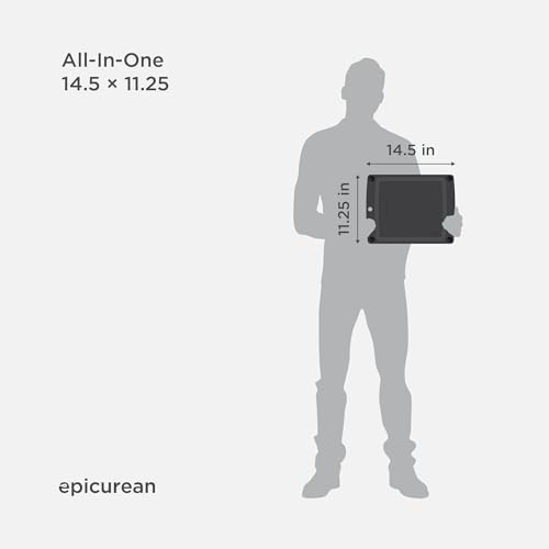 Epicurean All-In-One Cutting Board with Non-Slip Feet and Juice Groove - Non-toxic, Dishwasher Safe, Made in the USA, 14.5" x 11.25", Slate - color: Slate/Black, size: 14.5"L x 11.3"W