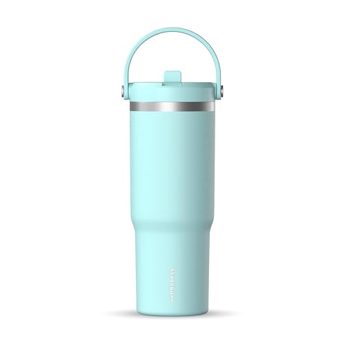 Hydrapeak Nomad 32oz Stainless Steel Insulated Travel Tumbler with Handle & Straw Lid, Leakproof, Cupholder Friendly, Back to School, College Dorm, Gym & Everyday Hydration, Cold 24 Hours (Alpine) - color: Alpine