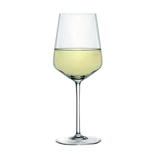 Spiegelau Style Crystal White Wine Glasses Gift Set, Elegant Stemmed Wine Glasses, Stylish Glassware for Dinner Party, Home Bar, Wedding Gifts, Birthday Gifts, Hosting Essentials, 15.5 oz, Set of 4 - style: White Wine Glasses