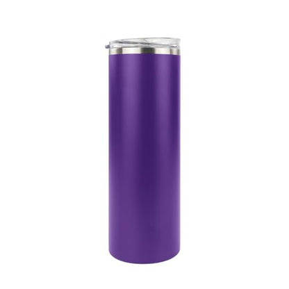 Hogg 20 oz Skinny - Purple, Powder Coated Tumblers for Laser Engraving, Engravable Tumblers Bulk, Stainless Steel Cups Bulk, Insulated Cups with Lids - color: Purple