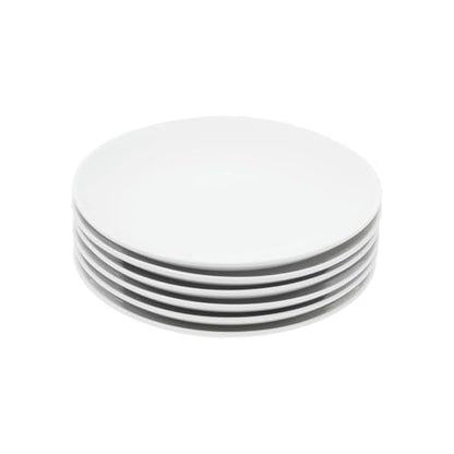Miicol Ceramic Appetizer Plates Set of 6, White Dessert Plates 8 Inch, Small Dinner Plates, Modern Round Salad Plates, Porcelain Serving Dishes for Snack, Bread, Fruit, Microwave & Dishwasher Safe - color: White