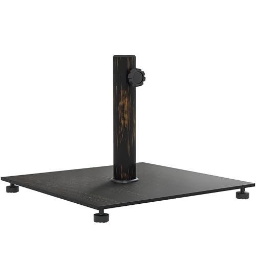 Outsunny Flat Patio Umbrella Base 29 lbs for 1.5"/1.9" Poles Bronze | Square Metal Patio Umbrella Stand Base Holder, Adjustable Foot Pads, Heavy Duty, Outdoor Lawn Poolside - color: Bronze