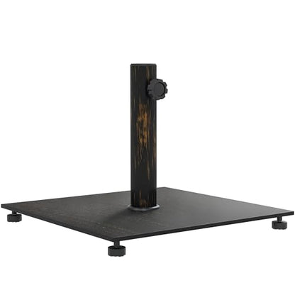 Outsunny Flat Patio Umbrella Base 29 lbs for 1.5"/1.9" Poles Bronze | Square Metal Patio Umbrella Stand Base Holder, Adjustable Foot Pads, Heavy Duty, Outdoor Lawn Poolside - color: Bronze