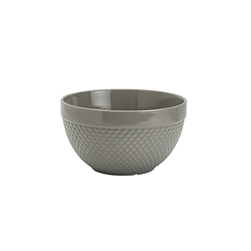 Tabletops Gallery Hobnail Style 4 Piece Timeless Grey Stoneware Nesting Mixing Bowl Set for Baking and Cooking - color: TIMELESS GREY