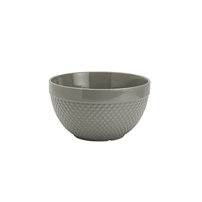 Tabletops Gallery Hobnail Style 4 Piece Timeless Grey Stoneware Nesting Mixing Bowl Set for Baking and Cooking - color: TIMELESS GREY