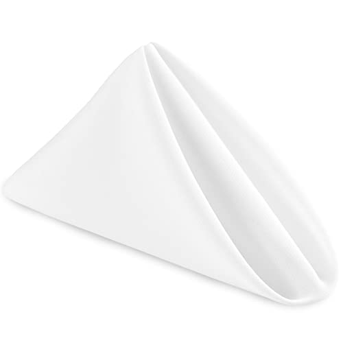 Cloth Napkins Set of 6, 18 x 18 Inch, Washable White Dinner Napkins with Hemmed Edges for Restaurant, Wedding and Holiday - color: White, size: 18" x 18" (Set of 6)