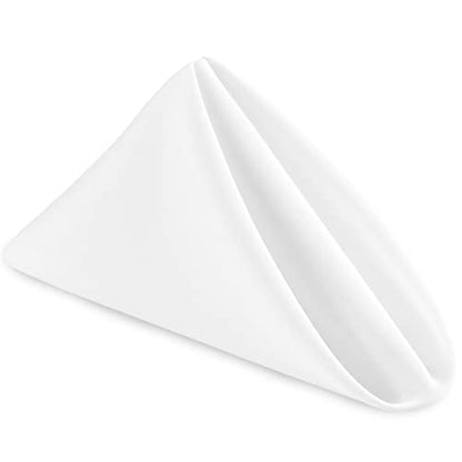 Cloth Napkins Set of 6, 18 x 18 Inch, Washable White Dinner Napkins with Hemmed Edges for Restaurant, Wedding and Holiday - color: White, size: 18" x 18" (Set of 6)