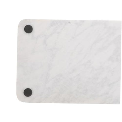 Marble Vanity Tray Decorative Organizer for Bathroom Kitchen Dresser Sturdy Natural with Non Slip Pads for Toiletries Essentials Elegant White Design