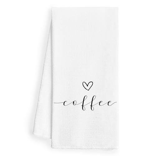 WFSM Coffee Decor Kitchen Towels - Bar Dish Towels, Gifts for Coffee Lovers, 1624 Inches - color: White
