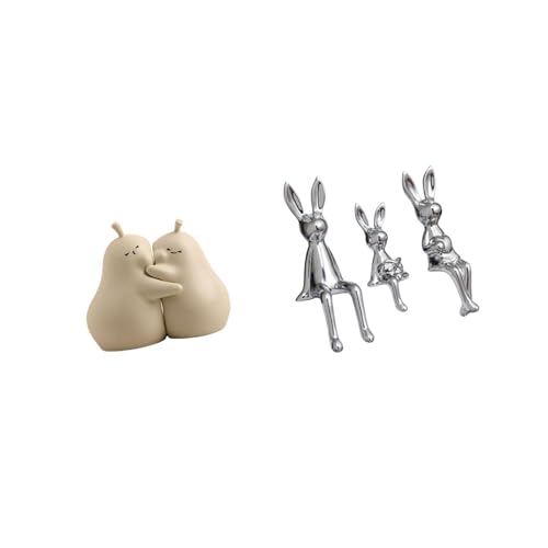 Decorative Bookends Sitting Statue Figurine Sculpture Book Holders Ceramic Ornament Modern Porcelain Shelf Accessory Suitable for Living Room Bedroom