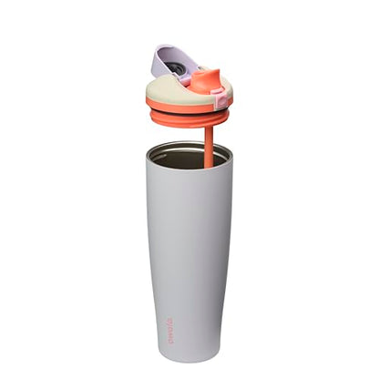 Owala FreeSip Tumbler Stainless Steel Water Bottle 40 oz Beach House | Triple-Layer Insulation | Leak-Proof Lid with Push-Button | Double Threaded Lid for Left and Right-Handed Drinking - color: Beach House, size: 40 Ounces