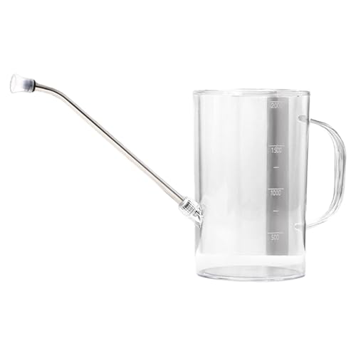 2L Indoor Plant Watering Can with Long Spout, Clear PS Plastic with Measurement Scale for House Plants and Office Gardens - color: Clear