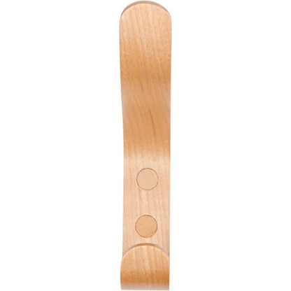 Plywood Wall Hooks Set of 4 Wood Coat Rack Hanging Clothes Hats Robes Towels (Birch) - color: Maple