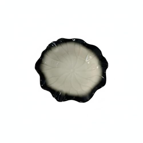 Ceramic Jewelry Dish, Decorative Ring Tray for Vanity or Dresser, Small Catchall Bowl for Earrings and Keys, 4.1 Inch (1 PC) - color: Black