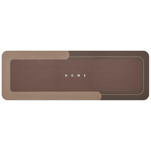 Housego Absorbent Bath Mat, Quick Dry Bath Rug, Non-Slip, 16.93x50 Inch, Brown - color: Brown, size: 1'5" x 4'2" (Rectangular)