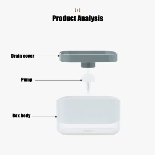 Dish Soap Dispenser with Sponge Holder 2 in 1 Kitchen Soap Dispenser 350ML Countertop Washing Liquid Pump for Kitchen Sink No Sponge and Washing Liquid