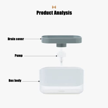 Dish Soap Dispenser with Sponge Holder 2 in 1 Kitchen Soap Dispenser 350ML Countertop Washing Liquid Pump for Kitchen Sink No Sponge and Washing Liquid