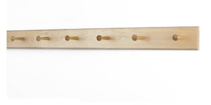 Solid Maple Shaker Peg Rack (Natural, 35" x 3.5" with 6 pegs) - size: 35" x 3.5" with 6 pegs