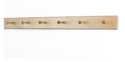Solid Maple Shaker Peg Rack (Natural, 35" x 3.5" with 6 pegs) - size: 35" x 3.5" with 6 pegs