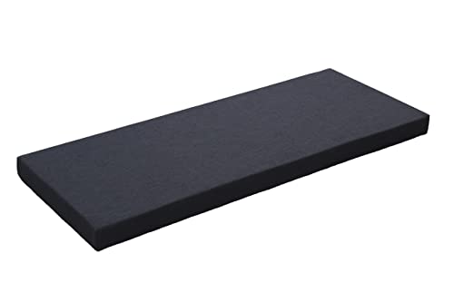 Custom Bench Cushion 30Inch, Cushion for Window Seat, Indoor/Outdoor Foam Furniture Cushion, Long Chair Seat Pad for Patio Swing Garden Sofa Piano, Optional Piping, Black 14" X 30"X 2" - color: 1- Black, size: 14"W X 30"LX 2"T
