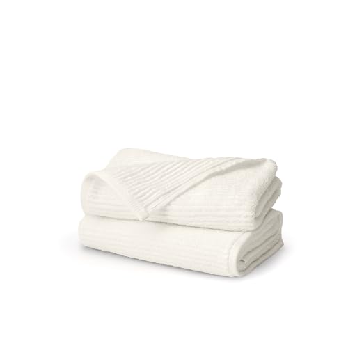 BOLL & BRANCH Turkish Ribbed Hand Towel Set, Cream | Set of 2 - 100% Organic Turkish Cotton - Soft Absorbent Quick Dry Luxury Spa Hand Towels, Textured Rib Weave - color: Cream, style: Turkish Ribbed