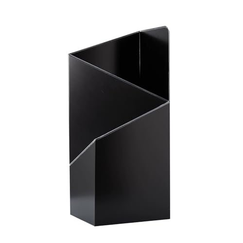 SEIFE Modern Geometric Metal Umbrella Stand for Entryway, Freestanding Umbrella Holder with Water Tray, Decorative Indoor Umbrella Storage Rack(Black) - color: Black