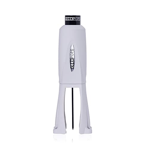 Cork Pops Legacy Wine Opener Built-in 4-Blade Foil Cutter Safe Cork Removal, Effortless Push Button Use, Needle Guard for Safety, Low-Pressure Cartridge Opens Up To 60 (Gray, With 1 Cartridge) - color: Gray, size: 1 Cartridge