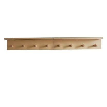 Wall Mounted Coat Rack with Shelf, Entryway 8 Hooks, 2 Pack | Birch finish shelf - color: 2PC-Birch colored veneer