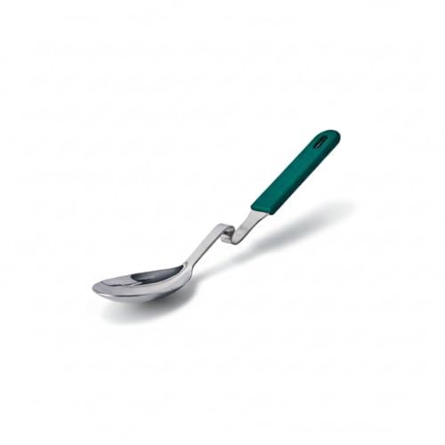 Souper Cubes Stainless Steel Spoon with Silicone Grip & Pot Hook, Kale | Durable Cooking Spoon Hooks to Your Pot to Help Prevent Drips and Keep Counters and Stovetop Clean - color: Kale, size: Spoon 1-Pack