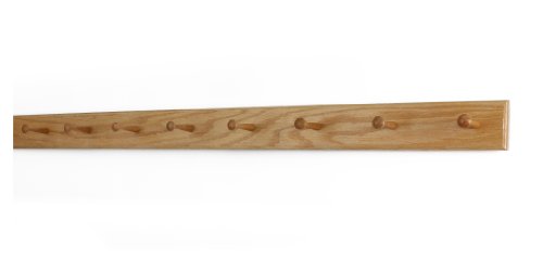 Solid Oak Shaker Peg Rack Made in The USA - Natural Stain 47 x 3.5 Inches with 8 Pegs - color: Natural, size: 47" x 3.5" with 8 pegs
