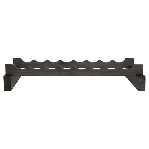 8 Bottle Wide Wine Rack Dark Stain - color: Dark Stain