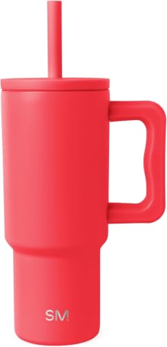 Simple Modern Kids 24 oz Tumbler with Handle and Silicone Straw Lid,Spill Proof and Leak Resistant,Reusable Stainless Steel Bottle,Gift for Kids Boys Girls | Trek Collection | Radiate Red (Pack of 12) - color: -Radiate Red, size: 24 Ounces (Pack of 12)
