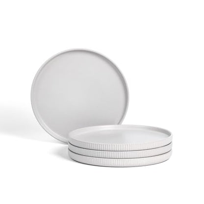 Stone Lain Haven Modern Stoneware 4 Piece Dinner Plates Sets, Dish Set for 4, Reactive Glaze Grey - color: Gray, size: 4-Piece - Dinner Plate