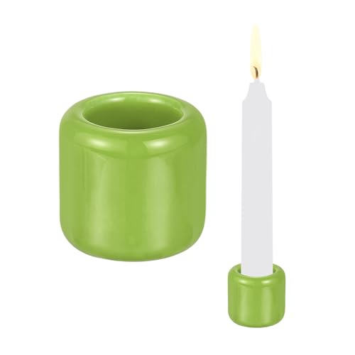 PATIKIL 2 Pcs Chime Candle Holder, 0.7 Inch ID Ceramic Mini Candle Holder for Meditation Spell Supplies Table Centerpieces Home Decoration, Green - color: Green, size: 0.7 Inch