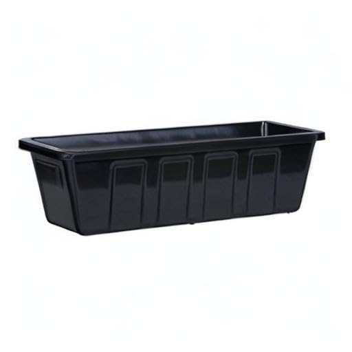 Root & Vessel Poly-Pro Plastic Flower Box Planter, Black, 18-Inch - color: Black, size: 18-Inch